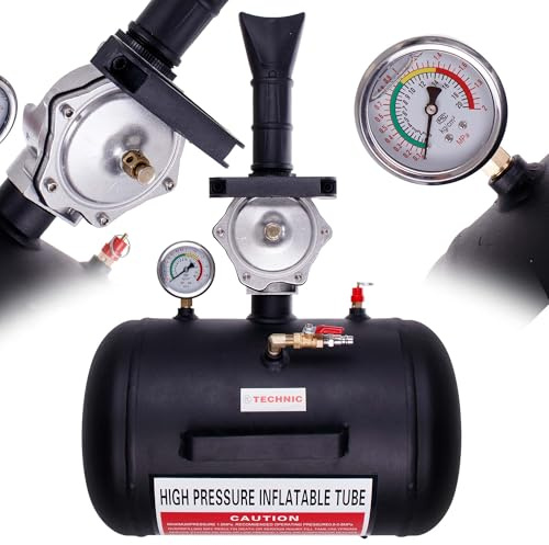 TC TECHNIC Inflator, Reifen, professioneller Reifenfüller, Schnelles Entlüften, Booster 20l, Reifenschockfüller, Airbooster, Luftkanone, Befüllhilfe, Luftkanone mit Glicerinmanometer