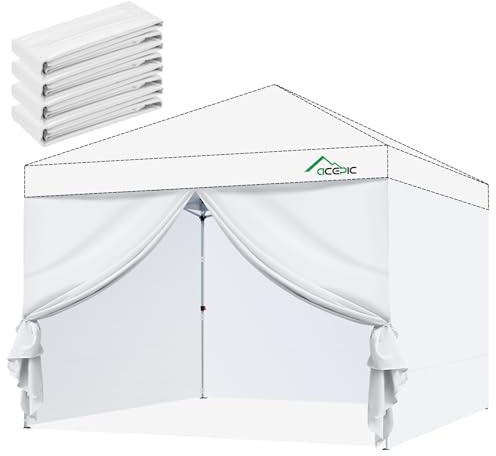 Lot de 4 parois latérales pour tonnelle, imperméable, 3 x 3 m, parois latérales pour tonnelle, 99% de Protection UV, Seulement 4 (Blanc, 3m*3m)