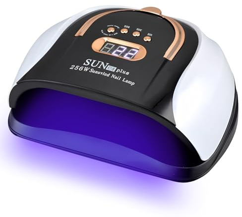 HyAdierTech Portable Lampe à Ongles UV LED, 256W Lampe UV Sèche Ongles avec 4 Minuterie, 57 LED, Capteur Automatique, LCD Ecran et Base Amovible, pour Vernis Semi Permanent, Gel et Vernis