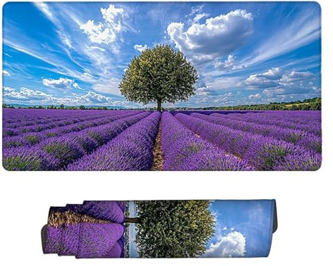Tapis de Souris de Jeu, 1200 x 600 mm XXL Grand Tapis Souris Gaming, Antidérapant Étanche, Extended XXL Long Clavier Mouse Pad, Accessoire Bureau, pour Gamer, Ordinateur, PC (Lavande) Z-934
