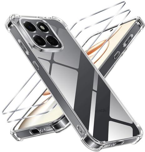 Tivkofk Crystal Clear for Honor 400 Smart Case with 2* Screen Protector, [9H Tempered Glass Film] Non-Yellowing Shockproof Phone Bumper Cover, Anti-Scratch Clear Back for Honor 400 Smart