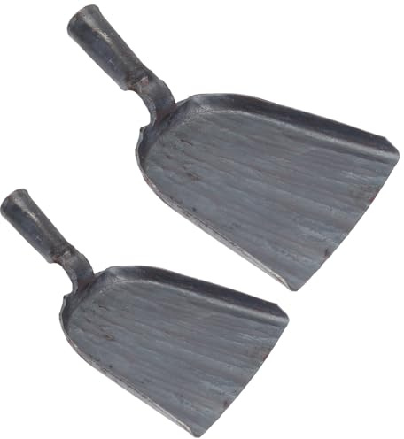 FOMIYES Pale in Acciaio al Carbonio 2 Pezzi, Mini Paletta per Cenere di Carbone e Polvere, Pratica Pala per Casa e Caminetto, Accessorio per Stufa e Riscaldamento Domestico