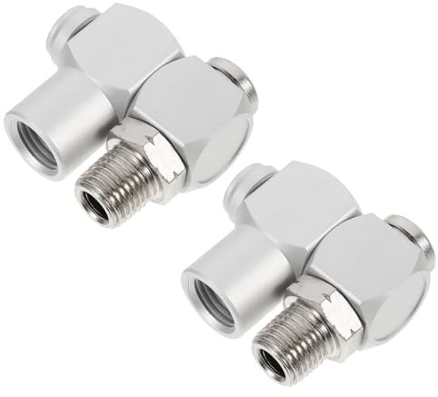 IDEANATEGRATE 2 Stück Pneumatikanschluss Drehgelenk aus Metall Leckagefrei und Flexibel Geeignet für Maschinen und Druckluftwerkzeuge Beim Autowaschen und Gartenbewässern