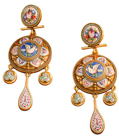 Ohrhänger historischen Stil, die akustischen Charme und ethnische Symbole vereinen Ohrringe Retro Palaststil Ohrhänger mit Glöckchen