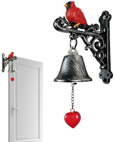Generico Glocke aus Gusseisen für den Außenbereich | Kardinal Retro Wandglocke, rustikale Türglocke, für , Eingangstür, Garten, Bauernhaus, Eingang, Wand,