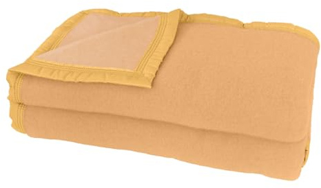 Poyet Motte AUBISQUE Decke Wolle Aber/Champagner, Wolle, Mais/Champagne, 260 x 240 cm