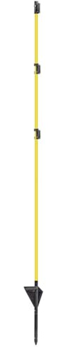 VOSS.farming 10x Fiberglaspfähle 155cm, gelb, Zaunpfahl für Hundezaun, extra Lange Spitze, Zaunsteher mit Trittstufe Weidezaun