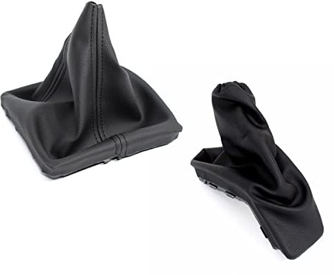 Ensemble de soufflet de levier de vitesse et soufflet de frein à main en cuir noir