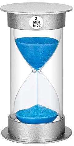 Sand Timer 2 Minute Hourglass, Plastic Sand Clock 2 Minutes, Large Sand Watch 2 Minutes, Hour Glass Sandglass Timer for Kids, Games, Classroom, Decoration, Toothbrush Timer (2 Min, Blue Sand)