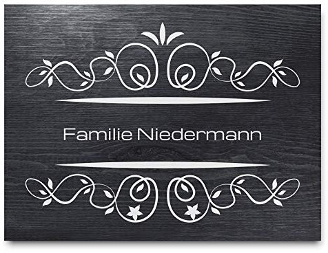 Edles Namensschild | Familienschild für Haustür, Briefkasten, Hauswand aus echtem Holz | verschiedene Größen & Montage-Optionen