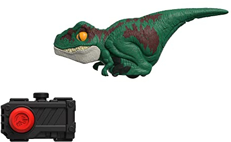 Jurassic World - Il Dominio UncagedClick TrackerVelociraptor Action Figure, verde, con movimenti interattivi, suoni e controllo clic, Giocattolo per Bambini 4+ Anni, GYN41