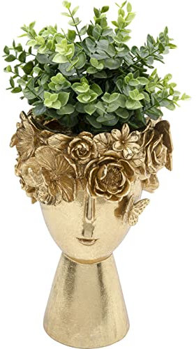 Kare Design Deko Vase Flowercrown, Gold, Blumenvase für Trockenblumen, Dekorationsvase, 31cm (H)