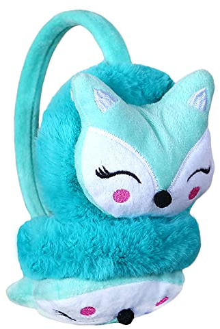 iNszkoos Kids Furry Winter Earmuffs Cute Fox Plush Warmer Windproof Outdoor Ear Protector Earflap Cartoon Soft & Warm Ear Muffs for Boys Girls Baby Toddlers Cold Weather