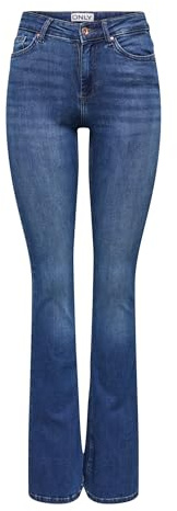 ONLY Women's ONLBLUSH MID Flared DNM TAI021 NOOS Jeans, Dark Blue Denim, S/32