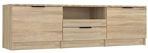 vidaXL TV Cabinet Entertainment Centre TV Console Media Unit HiFi Side Cabinet Home Indoor Kitchen Office Furniture Sonoma Oak Engineered Wood