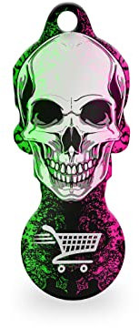 TRIGGI® der Einkaufswagenlöser - Einkaufswagenchip abziehbar Totenkopf-Serie TOTENKOPF NEON STYLE