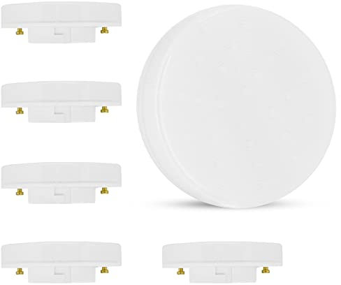 SSC-LUXon 6 Stück LED GX53 Leuchtmittel Kunststoff Front mit 3W warmweiß, 120° Abstrahlwinkel, 230V