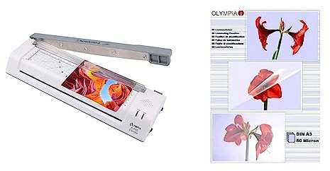 Olympia A 350, Kombi Laminier- und Schneidegerät für A3, 75/80 - 125 Micron, 3130 & Folienset 80 Mikron A3 50 Stk