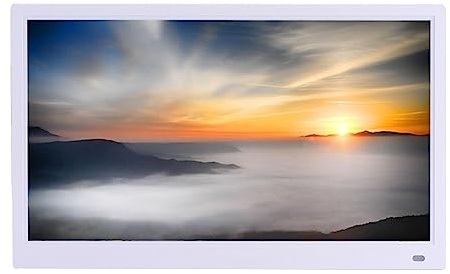 Digitaler Fotorahmen 21,5-Zoll-Digitalfotorahmen mit 1280 x 800 IPS-Bildschirm, automatischer Drehung, Diashow, einfacher Einrichtung (Color : White)