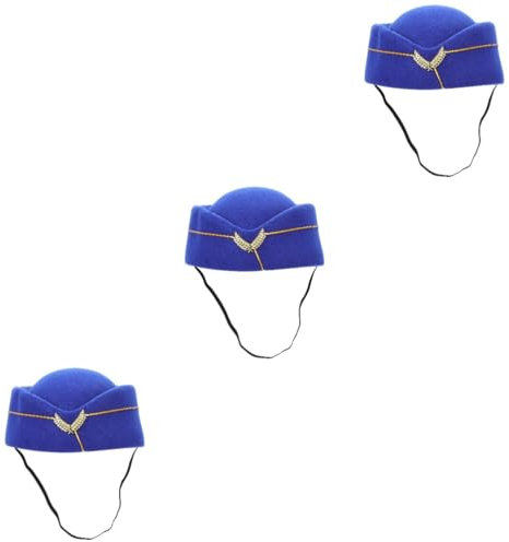 ibasenice 3 Stücke Flugbegleiter Kappe Stilvolle Stewardess Hut Baskenmütze Hut Für Cosplay Party Leistung Ergonomisches Design