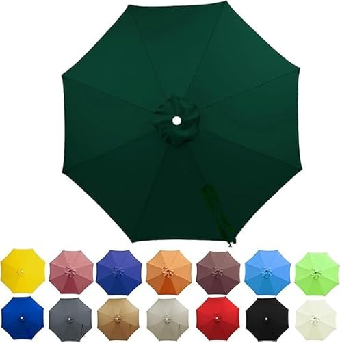SANTUO Sonnenschirm Ersatzbezug 2.5m/2.7m/3m/3.5m/4m 6/8 Streben, UV-Schutz Ampelschirm Bezug, Wasserdicht Schirmbezug Sonnenschirm Ersatzteile für Balkon, Garten, Pool und Strand