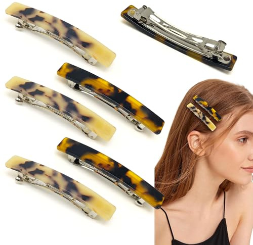 UILYNIU 6 Stück Haarspangen Automatisch Klassische Haarspangen, Haarschmuck für Frauen, Französische Haarspangen, Haar Clips, Vintage Haarschmuck zum Dekorieren oder Abteilen von Haaren (Mehrfarbig)