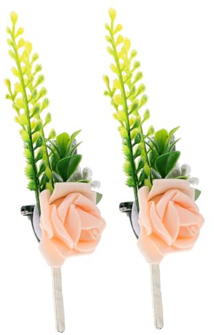 Cabilock 2stücke Künstliche Blumen Corsage Für Hochzeiten Ansteckblumen Für Bräutigam Trauzeuge Vivid Design Für Romantische Feiern Hochzeitsdeko Jubiläumsfeiern Events