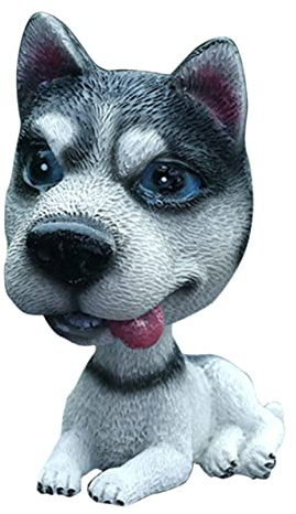 BRIGHTFUFU Nickender Hund Sitzende Nordische Schlittenhund Figur Figur | Innenausstattung fürs Auto, Kompakt und Tragbar, Liebevolle Deko für Familie und Freunde
