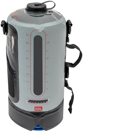 Douche de camping solaire 12L avec pompe Douche de jardin Durable et imperméable Efficace Stable Facile à transporter Peut être utilisée pour les excursions, les pique-niques en plein air, le camping
