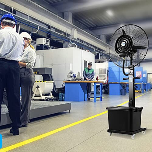 OWOHYG Ventilatore nebulizzatore Industriale a piantana, Grandi ventilatori a spruzzo, per Il Raffreddamento di spazi Commerciali, Garage, Magazzini, officine, Patio ed Esterni (750 mm/30 Pollici)