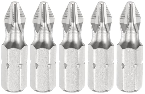sourcing map 5pcs Anti Slip Phillips Screwdriver Bit PH2 1/4 Hex Shank 1L