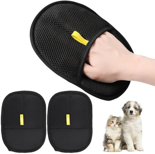 JYNXOR 2 Pcs Manopla Quita Pelos Mascota, Pet Hair Remover, Double Sided Grooming Glove, Cepillo para Gatos Perros, Guantes de Eliminación Estática Reutilizables, Guantes de Aseo para Mascotas