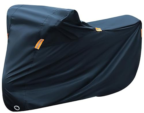 LJLBFB Funda Moto para Yamaha YZF R15 2008-2024, Impermeable Exterior – Cubierta Resistente Al Agua, Protección UV, Antiviento con Agujeros Antirrobo,B/Black