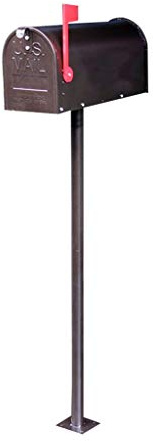 CCKUYT Mailbox, Outdoor-Standing Galvanised Steel Weatherproof Post Box Lockable American Style Newspaper Security Letterboxes for Outside Wall, Wedding