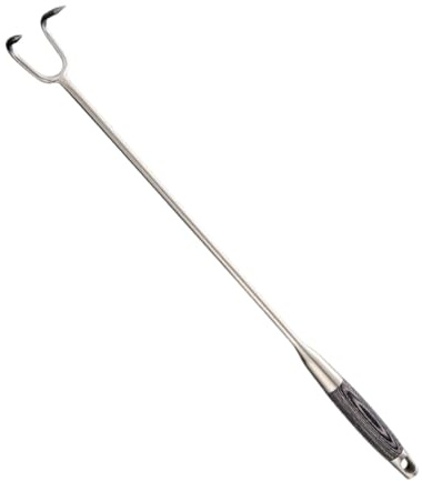 predolo Gancho para Carne, Herramienta para Girar Alimentos, Gancho para Asar, de Doble Punta, Utensilio para Barbacoa, Apto para Restaurantes, 51.5 Cm X 4.7 Cm X 5