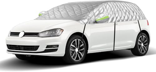 Half Car Cover replacement for VW Golf MK5/MK6/MK7/MK8 2004-2023, Soft Top Roof Protection Anti Hail Car Cover Waterproof, Thickened Snow Cover with Windproof Strap Reflective Tape