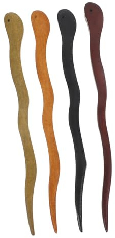 Hohopeti 4 piezas Palos de Madera para Pelo Accesorios para Moños de Mujer Palillos Chinos para Peinados Elegantes Práctico