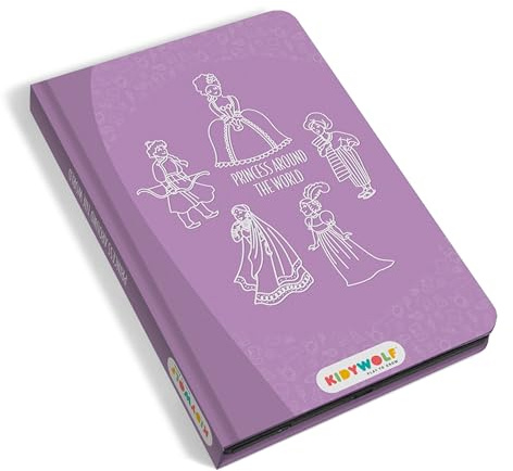 KIDYWOLF - KIDYDRAW Mini Princesses - Tablette à Dessiner LCD 30 Calques | Écran LCD 8,2, 30 calques réutilisables, ardoise magique légère, nomade et facile à effacer, dès 4 ans