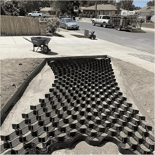Stabilisateur de grille de gravier perméable de 5,1 cm de profondeur pour patios, allées, abri de jardin, lumière, chemin, parking (1 x 10 m)