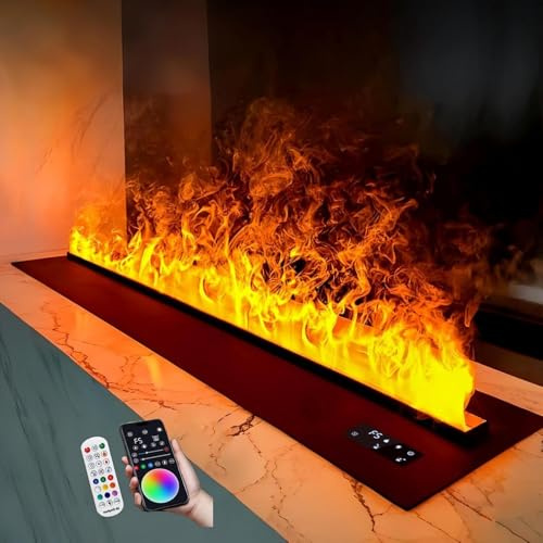 3D Water Vapor Fireplace, Electric With Remote Control And Timer, App, Touch,Recessed Humidifier With 9 Colors, Automatic Filling(120cm/47.24inch)