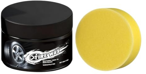 per pneumatici - Set gel detergente e a lunga durata - per pneumatici per auto con spugna | Sbiancante 50g, smacchiatore per auto, camion, moto, manutenzione ordinaria, cura d