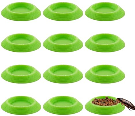 Opilroyn Foderdispenser för skrapning – 12 stycken icke hala foderskål för inhägnad och terrarier | matskål för utfodring av skrapning – för hoppsvansar tusentals fötter