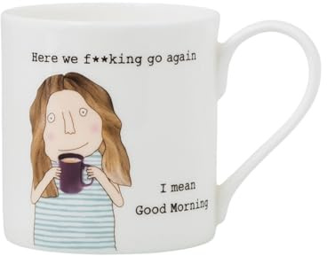 Rosie Made A Thing Good Morning Here We Go Again Mug in Gift Box for Her - Gift Mugs - by Rosie Made A Thing - Humour, Present for Her, Bone China, Funny Mug