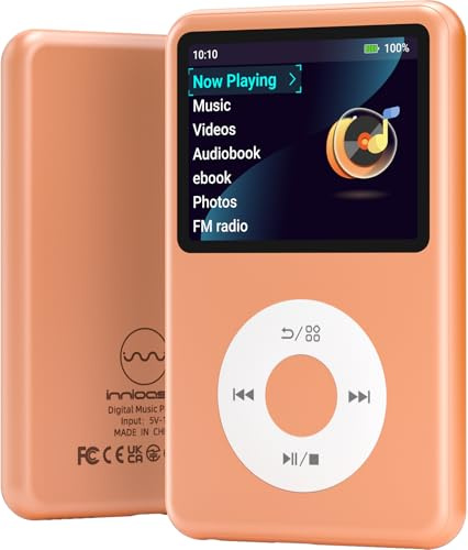 Mp3 Player with Bluetooth Y1 Portable Music Digital Players Supports Playlist Audiobook Video Nice Gadget for Kids Orange