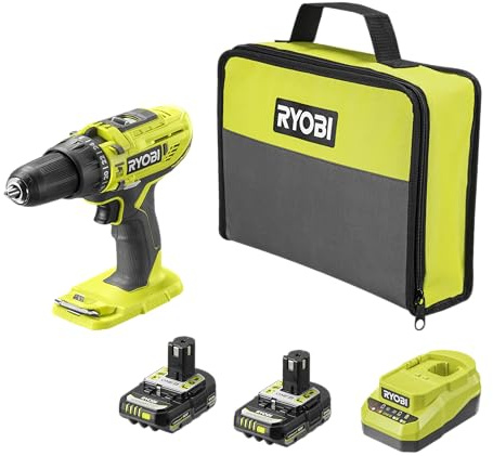 RYOBI 18 V ONE+ slagborr R18PD32-2C20SP, inkl. 2 x 2,0 Ah batterier och laddare