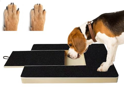 Kratzbrett Für Hunde Mit Leckerlibox, Hunde Krallen Kratzbrett 35x25x3cm,Multifunktionale Nägel Schleifpapier Nagel Schleifer Alternative Zu Krallenknipsern, Krallen Schneiden Hundes Krallenschleifer