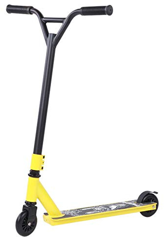 RiToEasysports Monopattino Professionale Giallo, Monopattino Acrobatico Leggero in Lega di Alluminio con Cuscinetti ABEC 7 e Ruote in PU, per Adulti Che Pendolano Al Lavoro Ufficio Scolastico