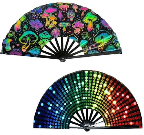 DXPETA 2Pcs Rave Fan, Rave Accessories, Festival Accessories, Hand Fan Folding, Lace Fan, Fan Folding Hand, Folding Fan, Folding Hand Fan, Festival, Hand Fan Foldable
