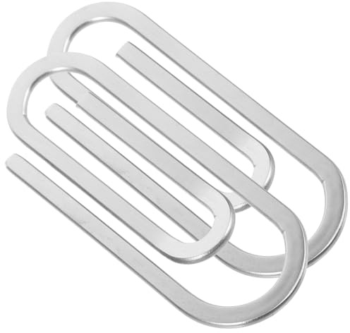 Clip de Dinero de Acero Inoxidable Plata 2 Piezas para Hombre | Forma de Clip de Papel, Diseño Sencillo y Ligero, Cabe en Bolsillo Frontal, para Mujer y Hombre