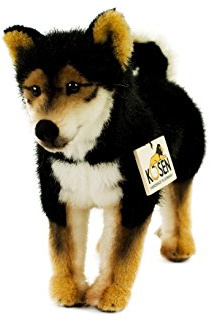 Teddys Rothenburg Kösen, Shiba-Inu, 28 cm, stehend, schwarz/Weiss/braun, Stoffshiba-Inu, Plüschhund